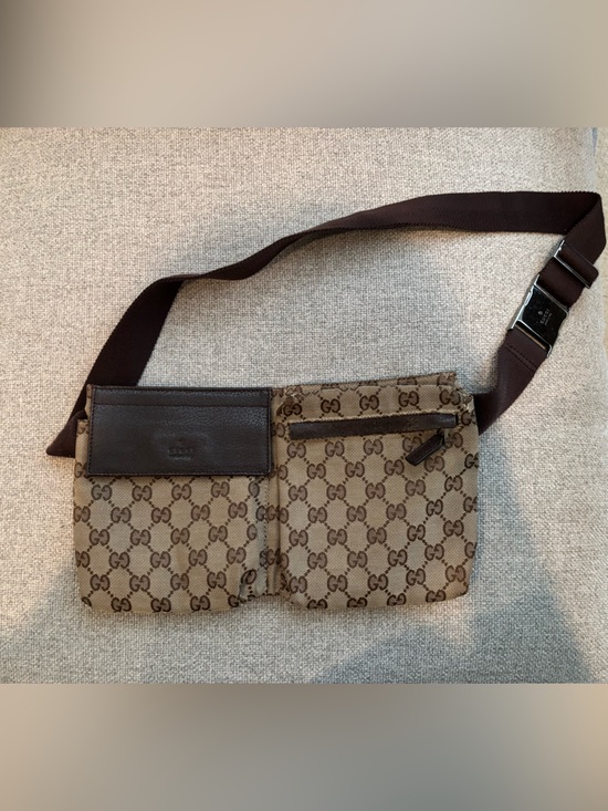 Gucci Handbags - Vintage Gucci Beige & Brown GG Monogram Belt Bag